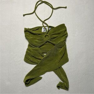 Princess Polly Olive Green Halter Top